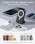 podoru for Magsafe Power Bank, Foldable 10000mAh Magnetic Battery Pack with USB-C Cable LED Display 22.5W PD Fast Charging Wireless Portable Charger for iPhone 17/16/15/14/13/12 Series-Black