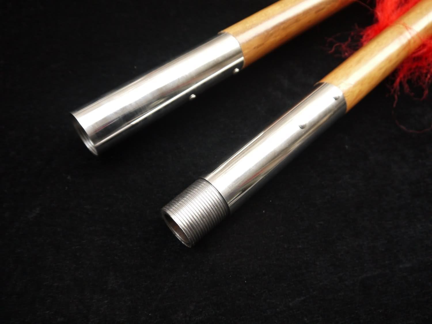 Chinese Sword,Tiger Fork-Trident(Stainless Steel Hand-Made,Two Wood rods) Martial Arts