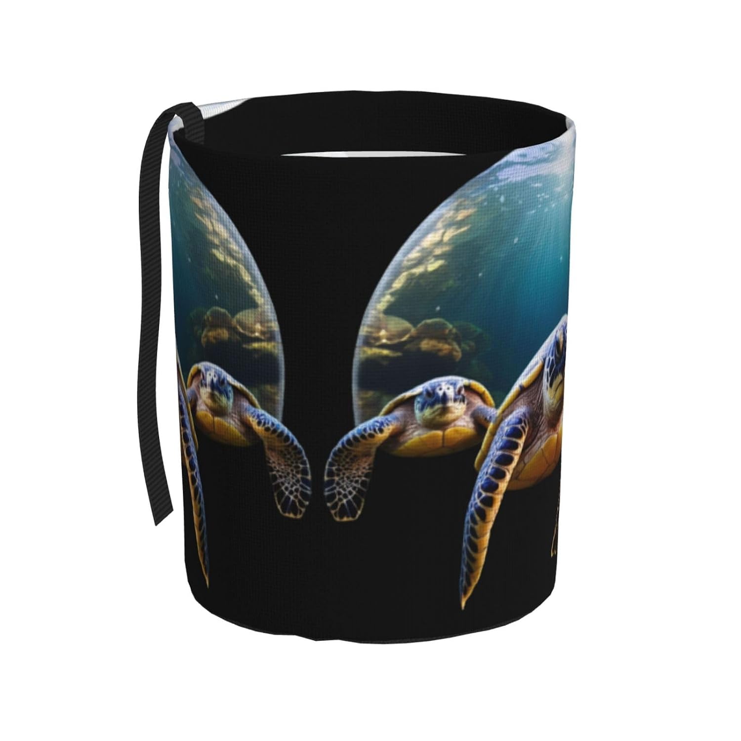 Tropical Turtle Portable car Trash can, Practical car Storage Bucket, Practical, Convenient and Foldable, a Must-Have for Cars.