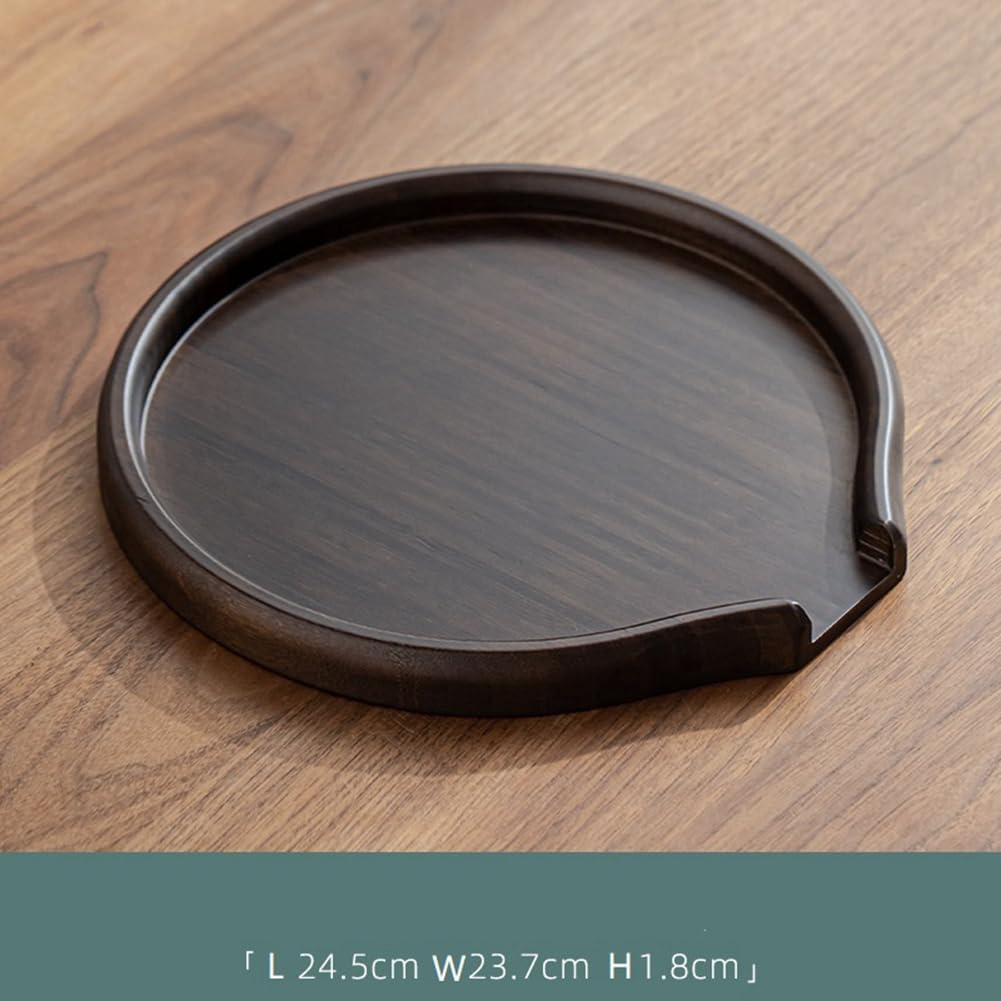 Srutueo Bamboo Round Tea Tray, Tea Cake Accessories Tea Tray, Review Tea Tray Accessories