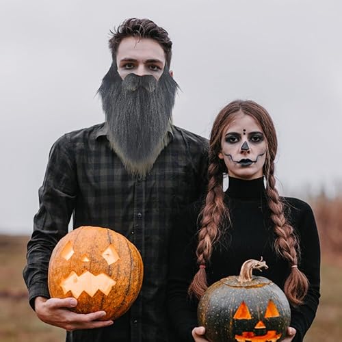 Miniatura 2 de 4 piezas de barba falsa de Halloween barba falsa bigote falso bigote falso para adultos niños disfraces suministros de fiesta de Halloween