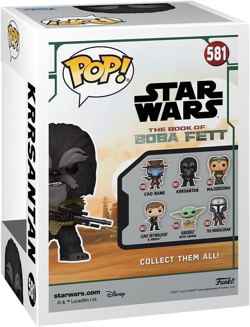 POP Star Wars: Book of Boba Fett - Krrsantan (Wookiee Bounty Hunter) Funko Vinyl Figure (Bundled with Compatible Box Protector Case), Multicolor, 3.75