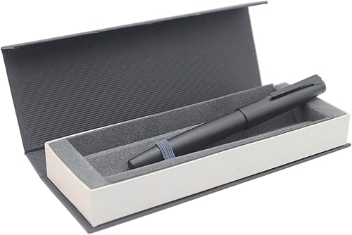 Miniatura 7 de Gullor Pluma estilográfica negra mate (JH18), diseño clásico con convertidor y caja para bolígrafos, punta de 0.012 in, clip plateado