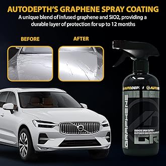 AutoDepth Graphene Ceramic Spray Coating, for Superior Protection & High Shine, Hydrophobic Car Coating Spray, for Car, Boat, Rv, Truck, Alloys, Lasts Upto 12 Months