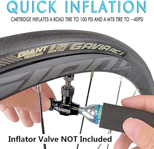 Miniatura 4 de Cartuchos de CO2 roscados de 0.66 oz  para todos los infladores de neumáticos de bicicleta de CO2 con conexión roscada  Recarga para neumáticos de