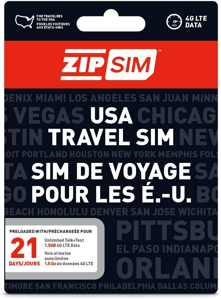 Prepaid USA SIM For Travelers TALK+TEXT+DATA 21 Days Plan(Universal : Standard, Micro, Nano SIM)