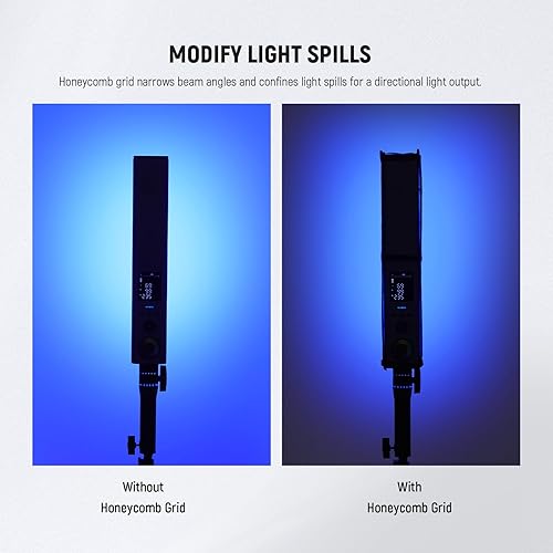 Miniatura 3 de NEEWER Difusor de tubo de luz de rejilla de luz para BH-30S Barra de luz LED RGB a todo color, caja de luz de rejilla de panal con difusor, bolsa de