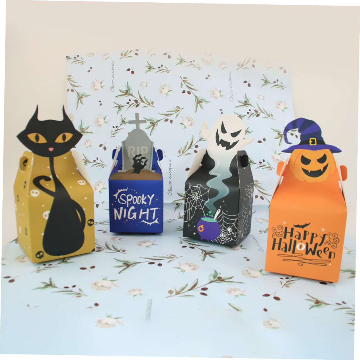 PRETYZOOM 5 Sätze Halloween-süßigkeiten-box Halloween-partygeschenke Halloween Party Dekoration Halloween Behälter Für Süßigkeiten Halloween Mitbringsel Lustige Bonbonhalter 12 Stück * 5