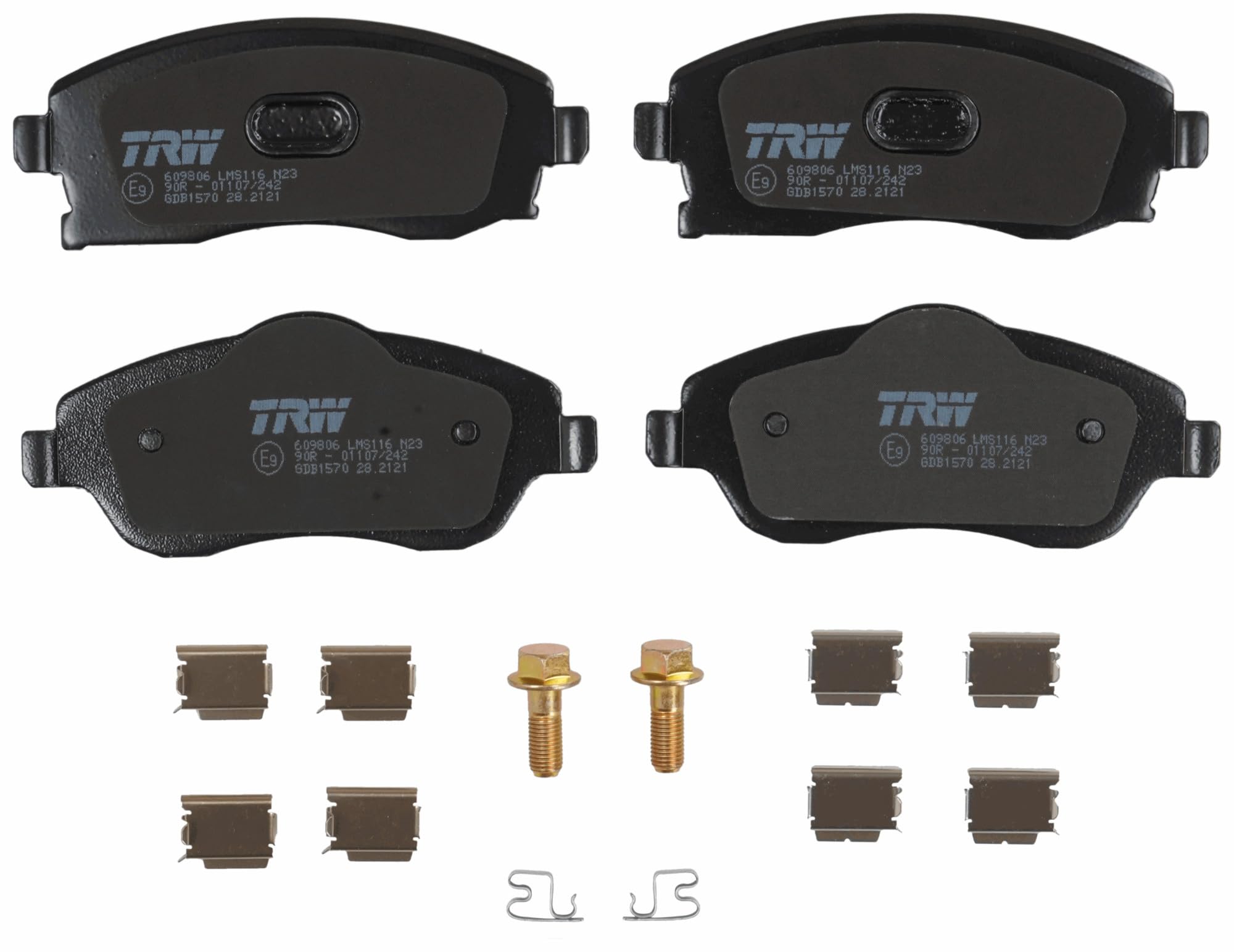 TRW GDB1570 Pastillas de Freno Juego de 4 para Opel Corsa C (X01) 2000-2009 Eje Delantero y Otros Vehículos