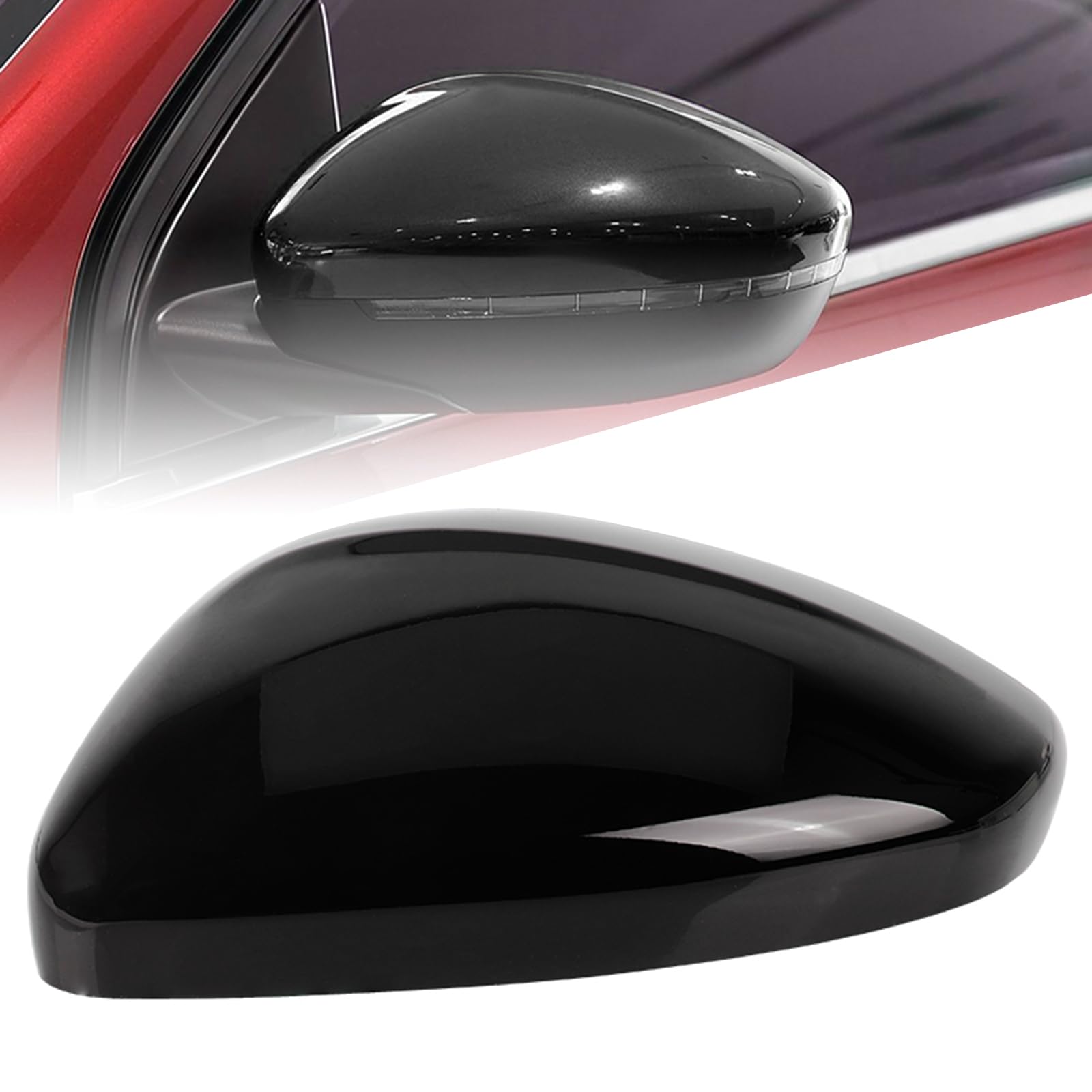 Tappo di copertura per specchietto laterale nero lucido adatto per Peugeot 308 MK2 2013 2014 2015 2016 2017 2018 2019 2020 2021