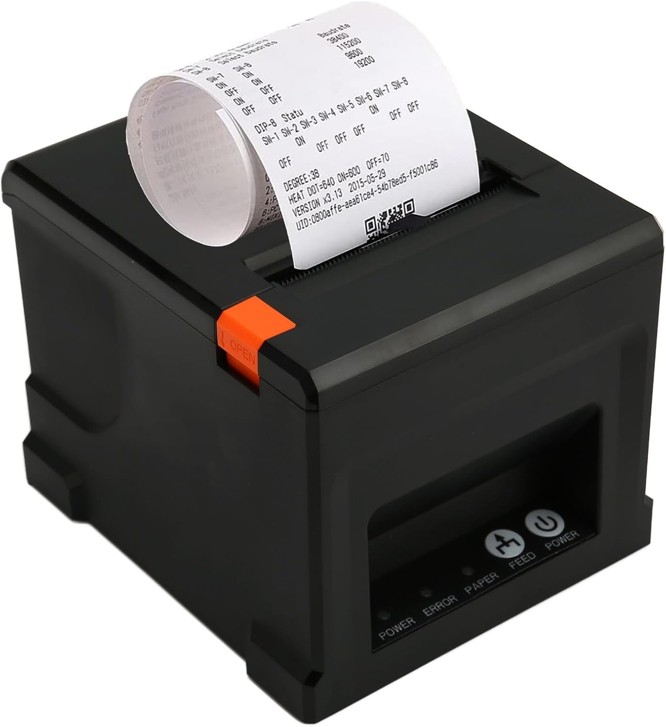 Goshyda POS Printer, 80mm USB Thermal Receipt Printer, Restaurant Kitchen Printer with Auto Cutter, USB Serial Ethernet Interface Optional for Windows, Linux