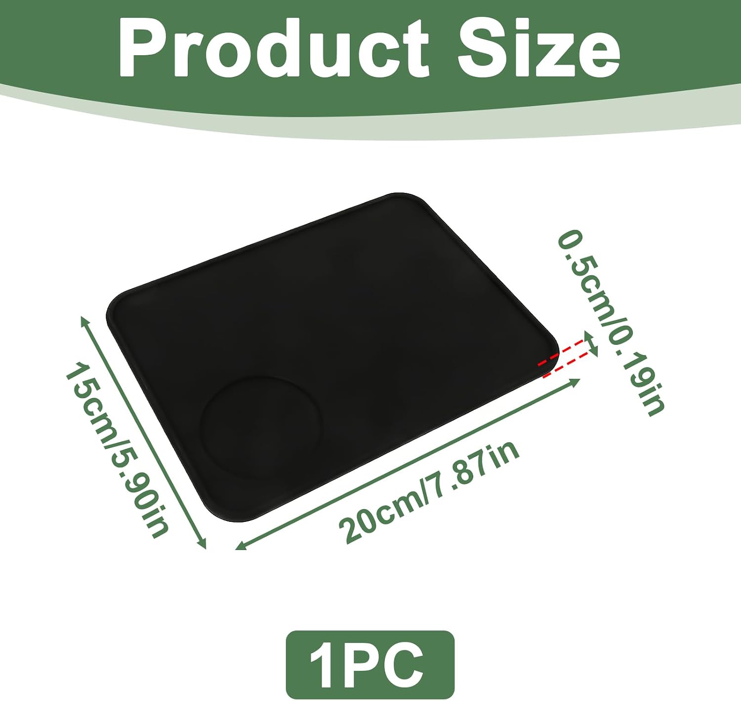 Compress Mat, Non-Slip Silicone Coffee Mat, Barista Mat for Espresso Coffee Machines, Filter Holder, Protection Worktop, Coffee Accessory, Durable, Easy to Clean 20 x 15 cm image 2