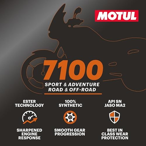 Motul 104299 7100 4T Huile pour Moto à Moteur 4 Temps 15W-50, 4 l - 5