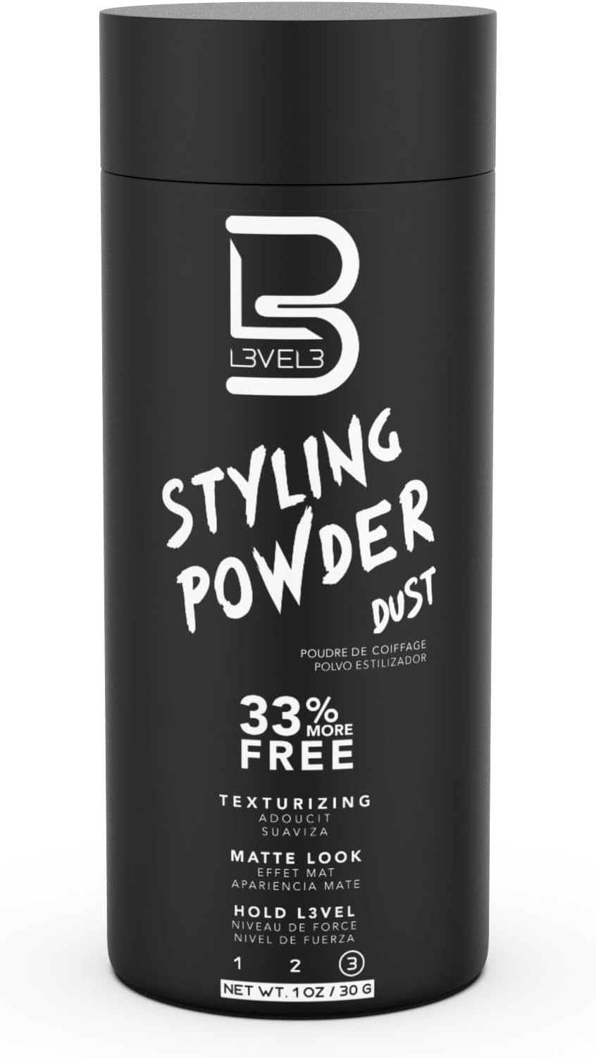 Level 3 Styling Powder - Natural Look Mens Powder L3 - Easy to Apply with No Oil or Greasy Residue - Level Three Delivers Matte Finish
