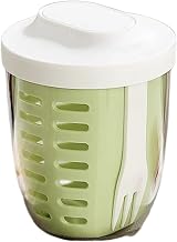 Portable oat cup with lid and spoon bowl
