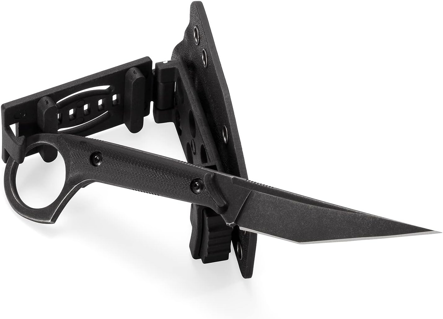 Karambit Fixed Blade Knife - Hiking, Camping, Survival & Hunting Knife with Sheath (Black)