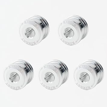 5 PCS Single Bicycle Chainring Bolts 6.5mm MTB Chainwheel Screw 7075 Aluminum Alloy Single Chainring Bolts and Nuts with Mounting Wrench for Mountain Road Bike Crankset