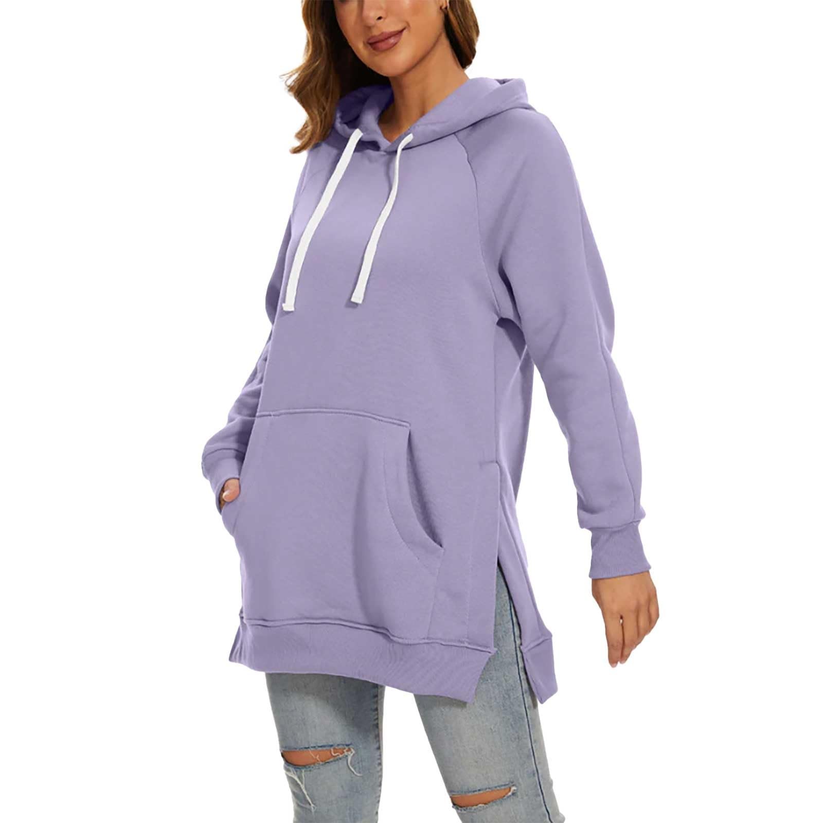 Termica Donna Con Cappuccio - Tunica Da Donna Manica Lunga Top Morbida