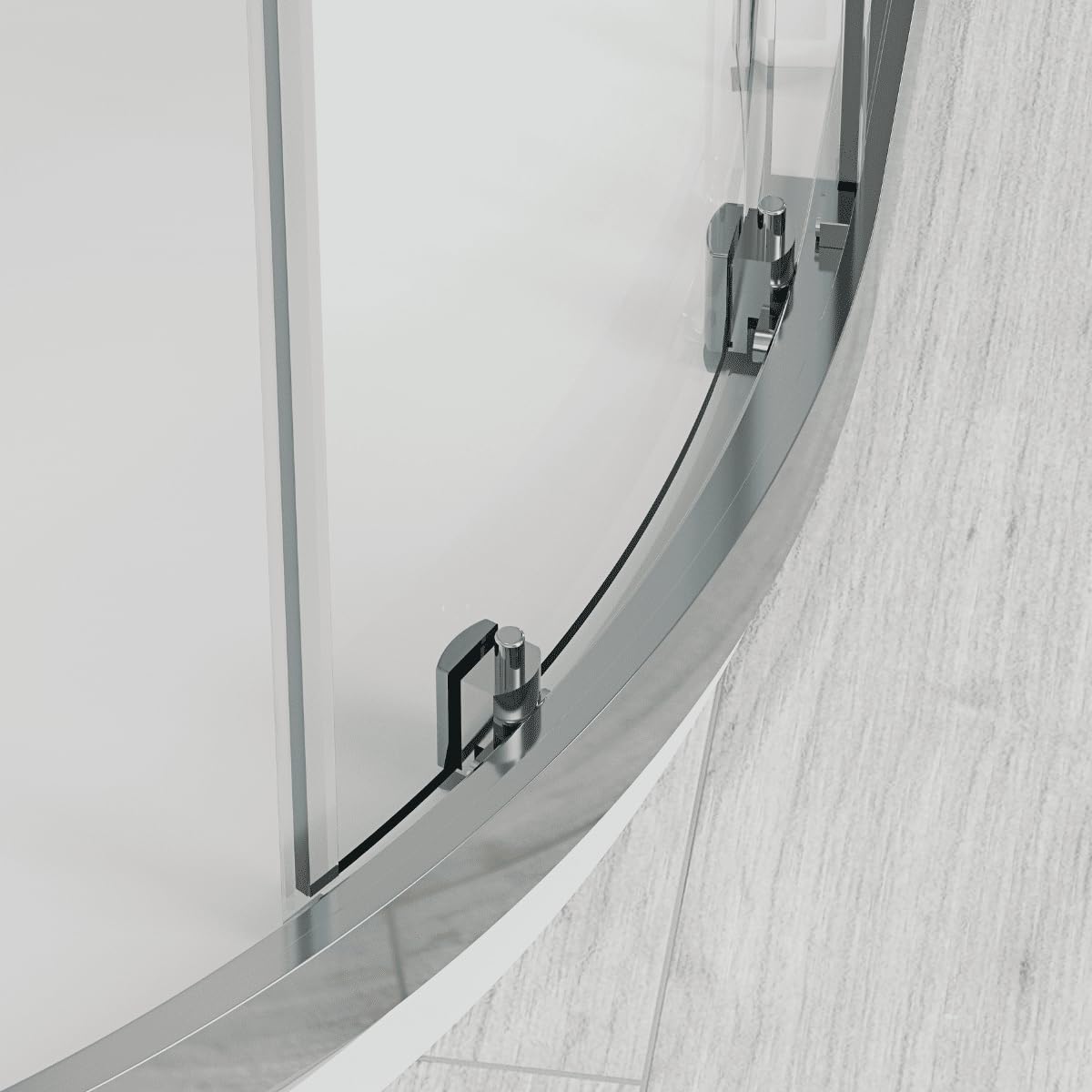 Mampara de Ducha Semicircular Corredera| Mampara Ducha Curva Angular Transparente| Cristal Templado 5mm Antical | Altura 190 cm| R50 80 X 80 cm