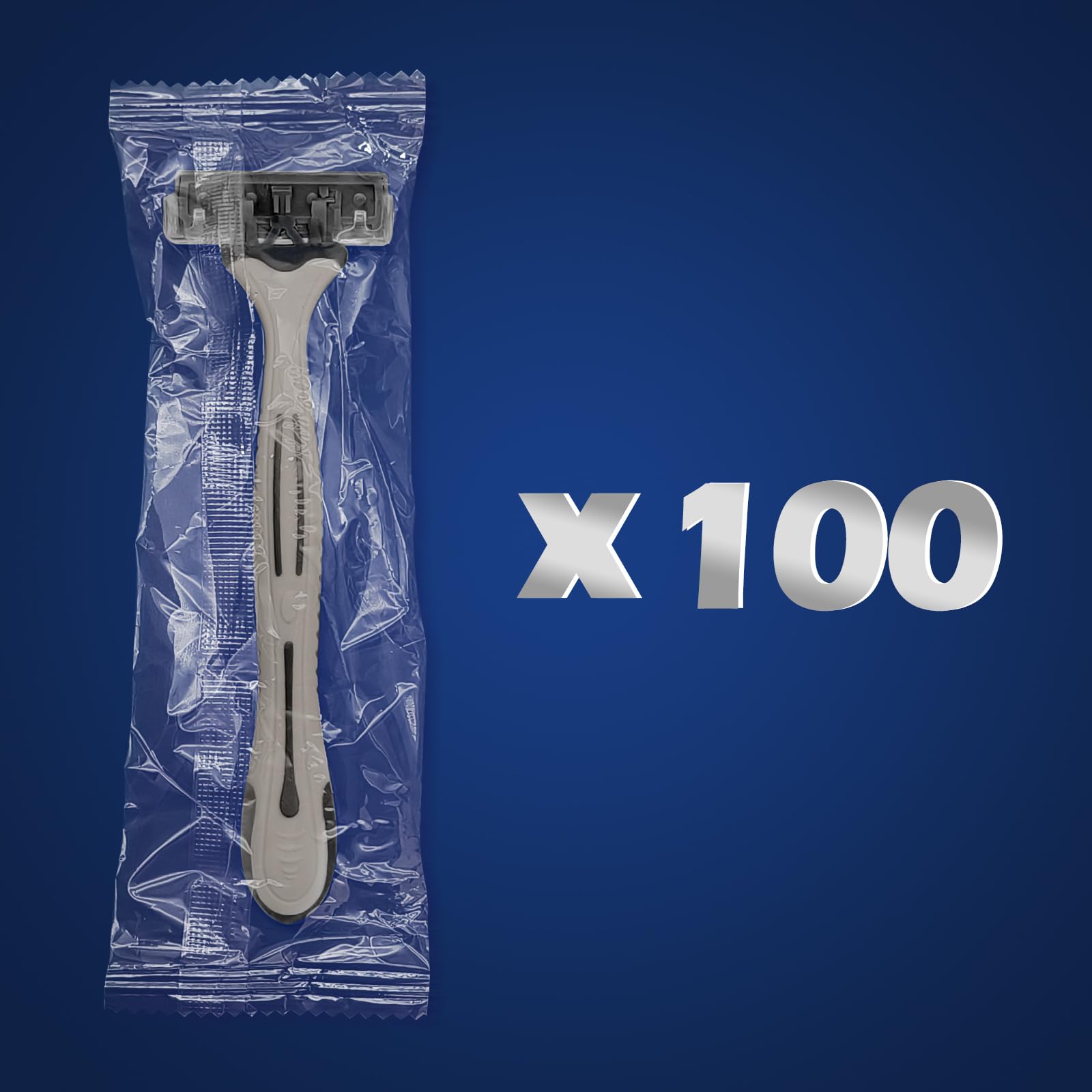 (100 Count) Kheoxusa 3 Blade Disposable Razors,Three Blade Disposable Razors,Triple Blade Disposable Razors,Disposable Razors Individually Wrapped,Disposable Razors for Airbnb,Travel,Tattoo-Grey Black