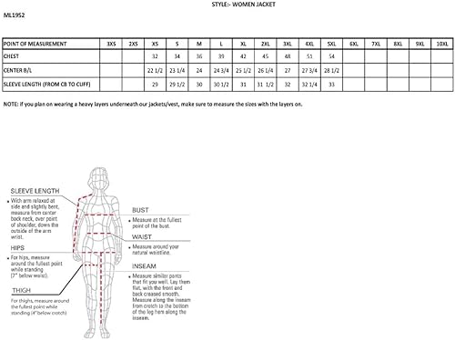 Miniatura 3 de Milwaukee Leather ML1952 Chaqueta de cuero para mujer con diseño bordado de alas y remaches negros