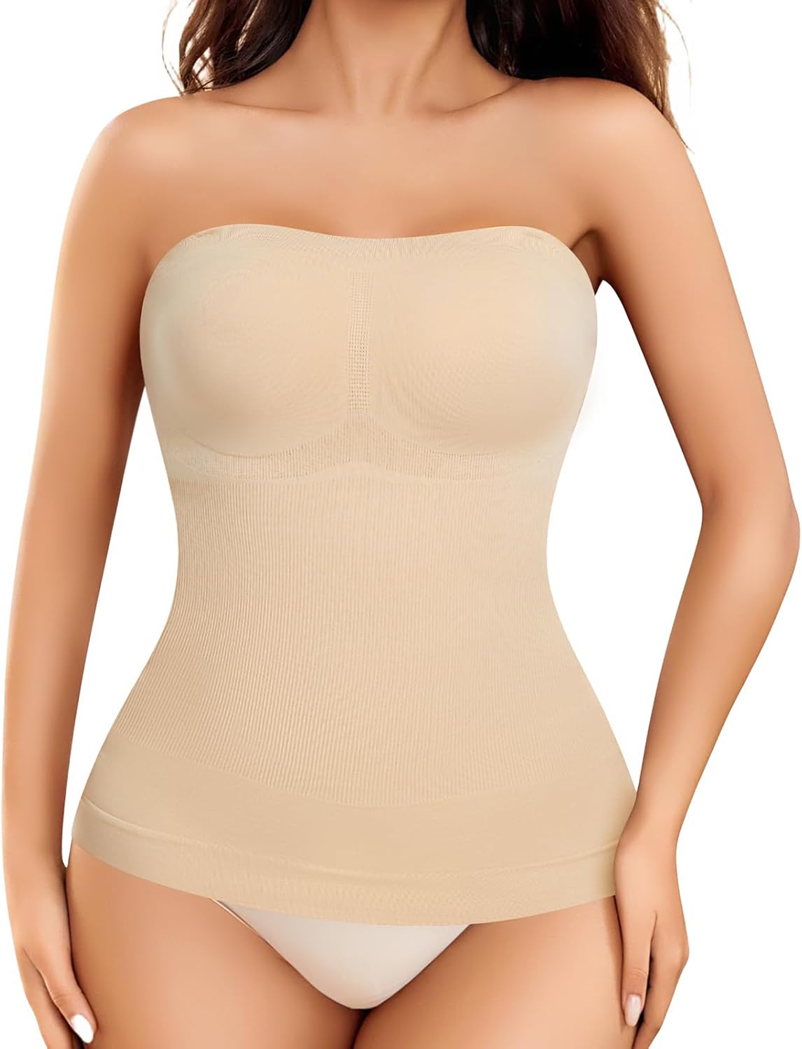 Strapless Shapewear Tank Tops for Women Tummy Control Compression Tanks Shaper Cami Slimming Camisole