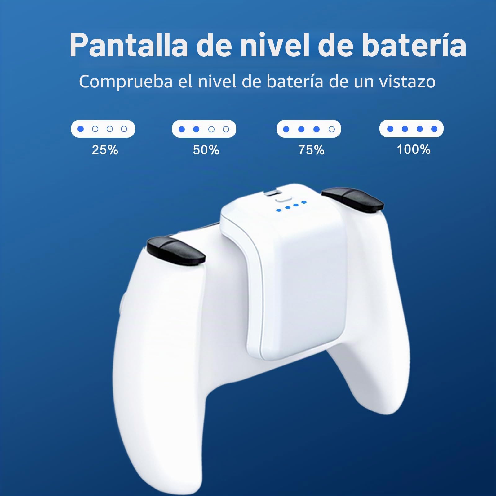 Batería externa para mando PS5 3000 mAh para Sony PlayStation 5 PS5 DualSense - Batería de repuesto recargable con cable de carga tipo C