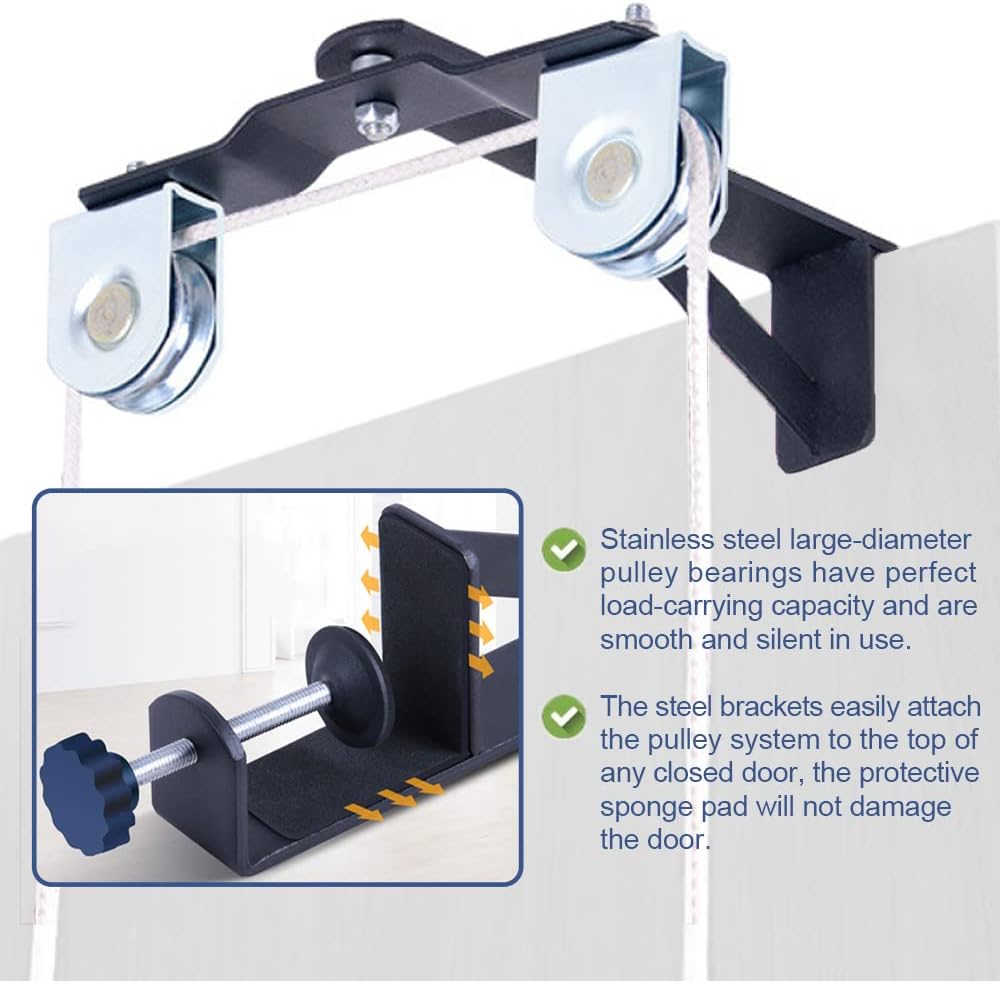 Shoulder Arm Pulley System Set - Over Door Rehab Exerciser for Home Physical Therapy Frozen Rotator Cuff Recovery and Stretching Strengthener Range of Motion
