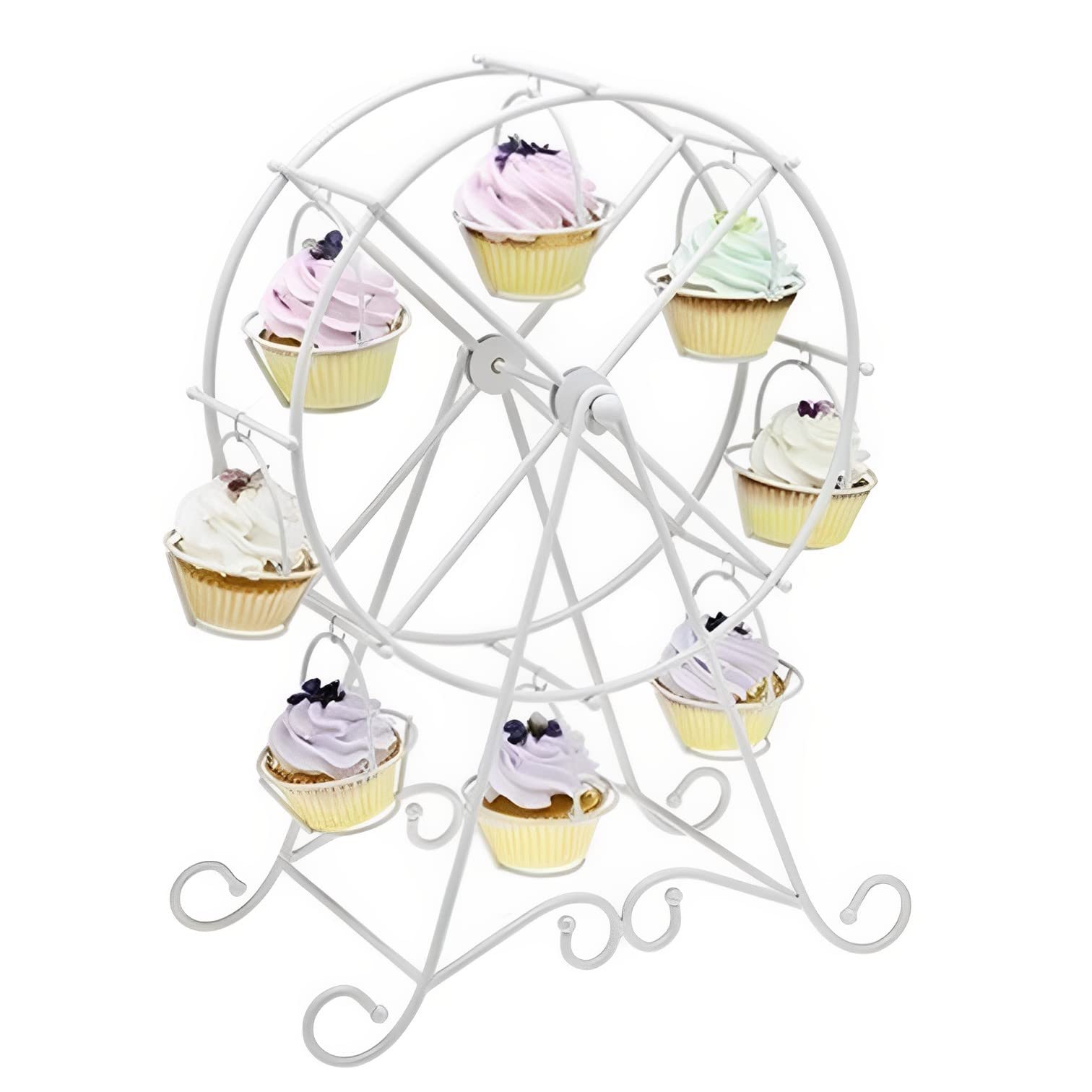 X'masパーティ　カップケーキ観覧車　回転ケーキスタンド 観葉植物ディスプレイ Amazon｜MIMIA 観覧車 型 デザート ケーキ ディスプレイ モアスタンド