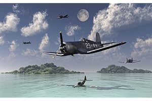 F4U Corsairs triumphant over the wreckage of their Japanese adversary