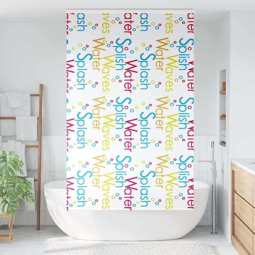 Cortina de ducha enrollable con casete, 140 x 240 cm, ancho de tela 136 cm, de PEVA impermeable, ahorra espacio con riel de aluminio, conector de cadena, seguro para niños