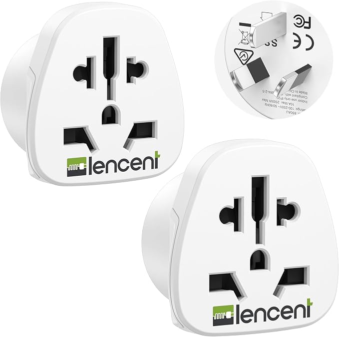 LENCENT 2 Pack World to Australia Plug Adapter, EU/UK/USA/JP China Italy to AU/N