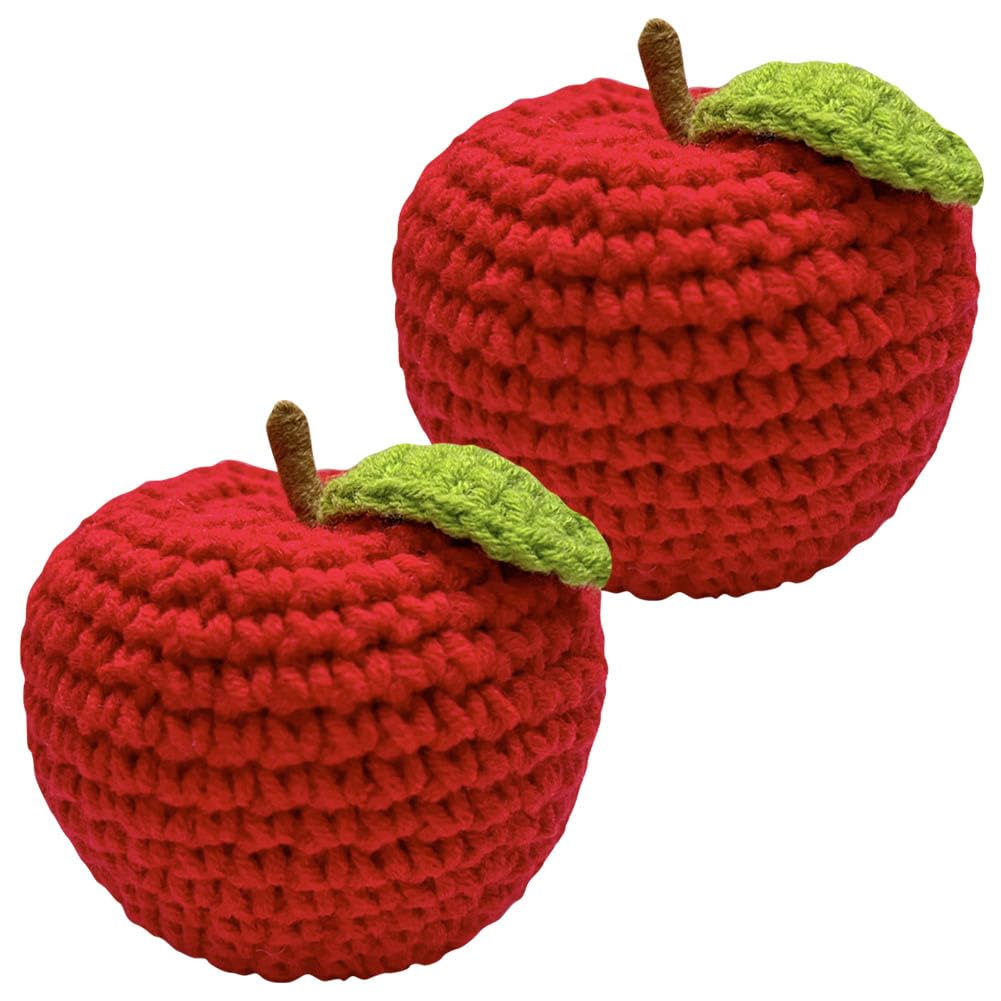 Amazon.com: JOONOR 2 Pieces Handmade Crochet Apple Statue,Hand