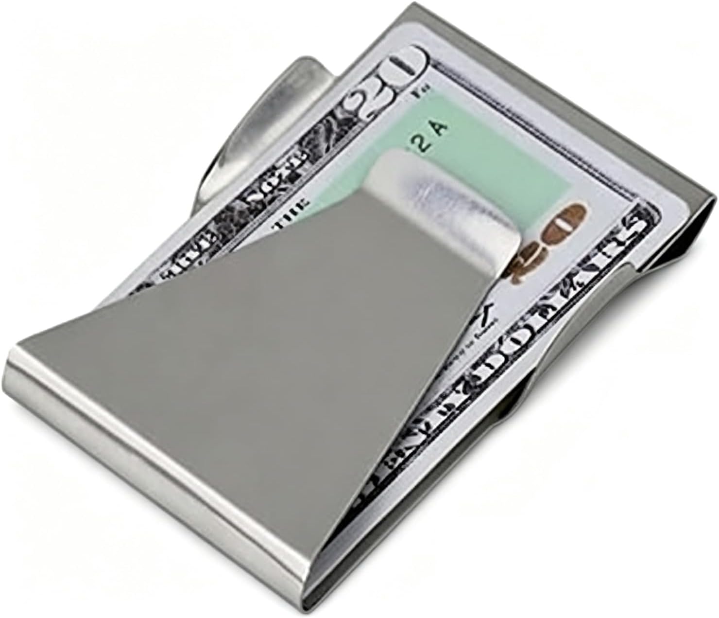Slim Clip Double Sided Money Clip Credit Card Holder Wallet Stainless Steel For Husband Dad Wife