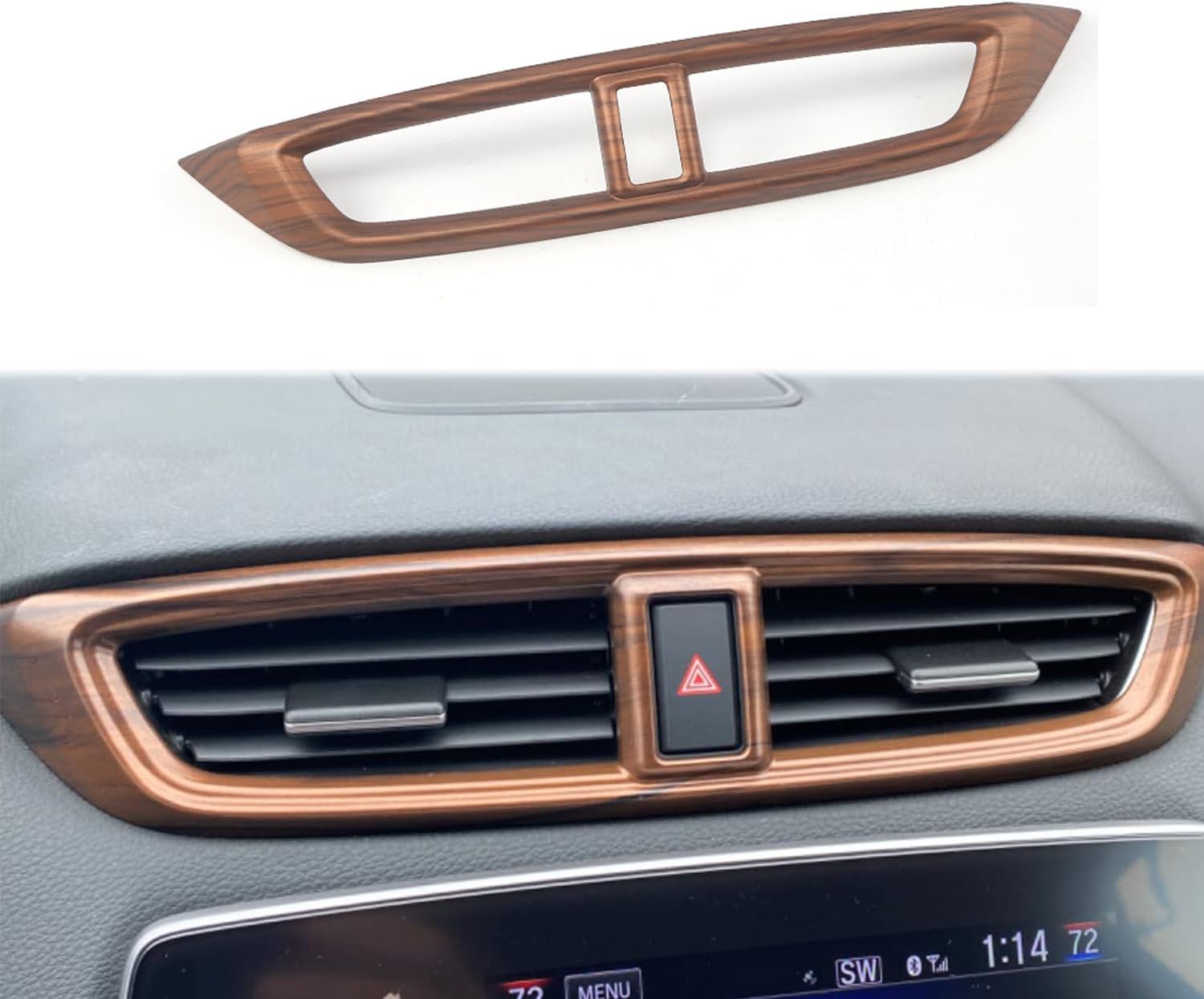 Interior Car Accessories Compatible with Honda CR-V CRV 2022～2017 LX, EX, EX-L, Touring, Hybrid Center Console Air Condition Outlet Vent Covers Trim ABS 2Pcs Peach Wood Grain