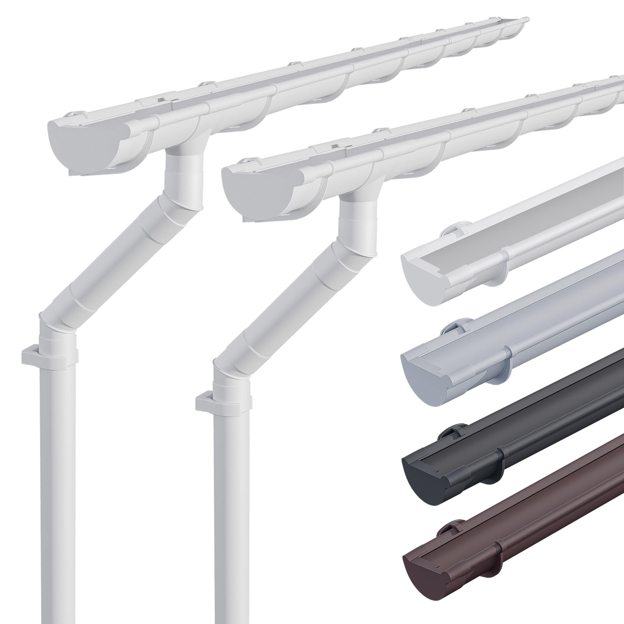 INEFA Set de canalón PVC NW100 100mm semicircular 6m blanco