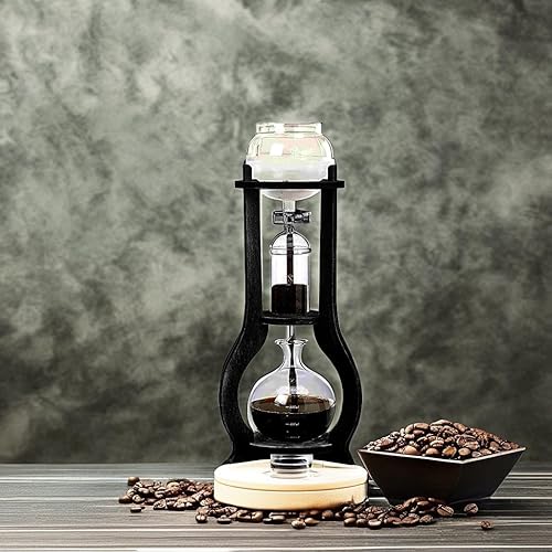 Miniatura 5 de Cafetera de café helado en torre de goteo de madera, 6-8 tazas para hacer delicioso café extraído en frío en casa, en cafeterías, cafeterías y
