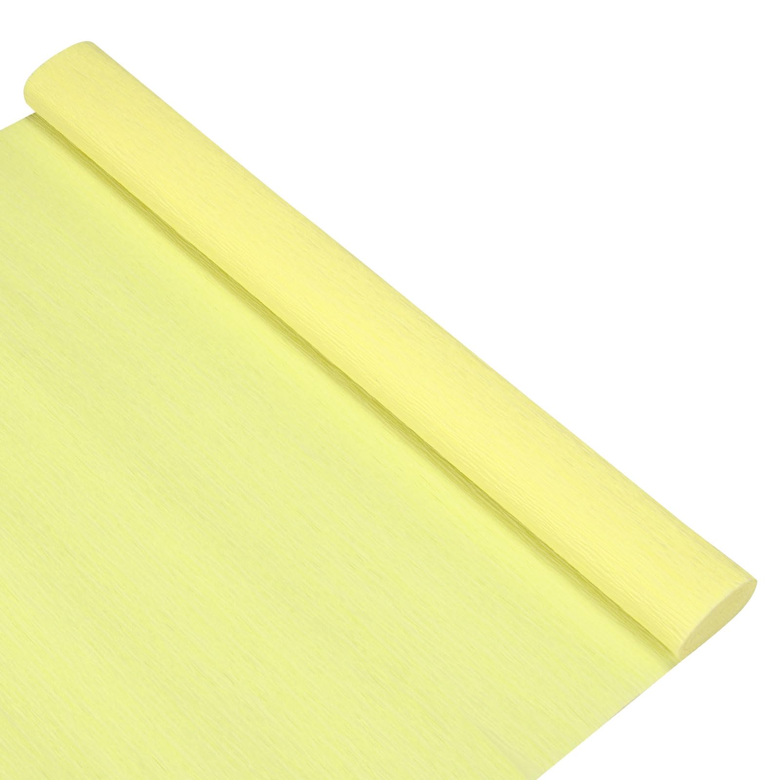 M METERXITY Crepe Paper 8.2ft x 20in/250 x 50cm Light Yellow