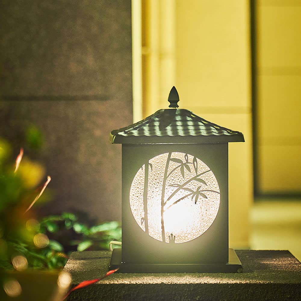 Giardino E27 Base Decorazione Stigma Lanterna, Patio Prato Esterno Impermeabile Lampade A Colonna Apparecchio, Giardino Cancello Colonna Paesaggio Illuminazione Luce, per Villa, Luci