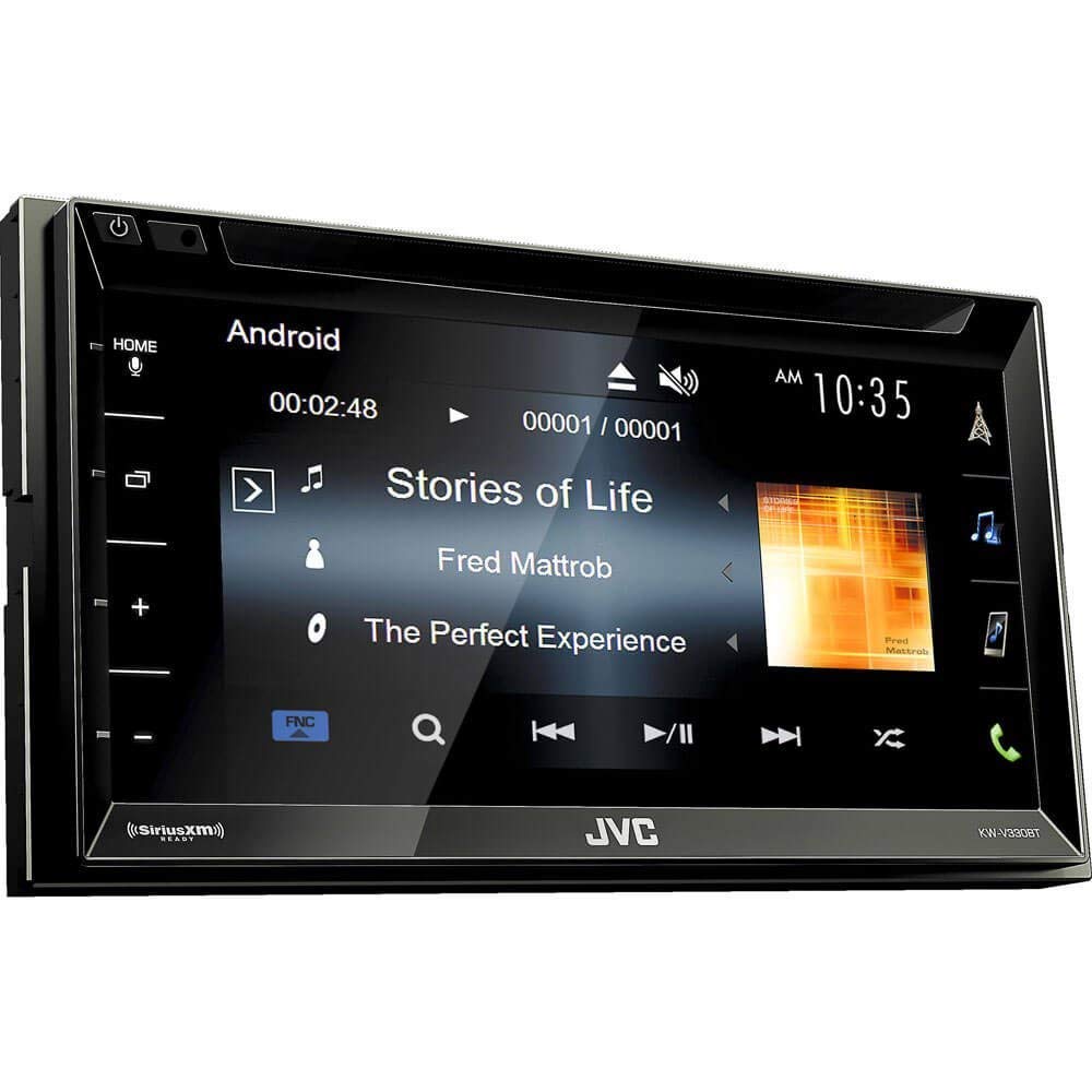 JVC KW-V330BT Multimedia Receiver featuring 6.8 Clear Resistive Touch Panel, Bluetooth, 13-Band EQ