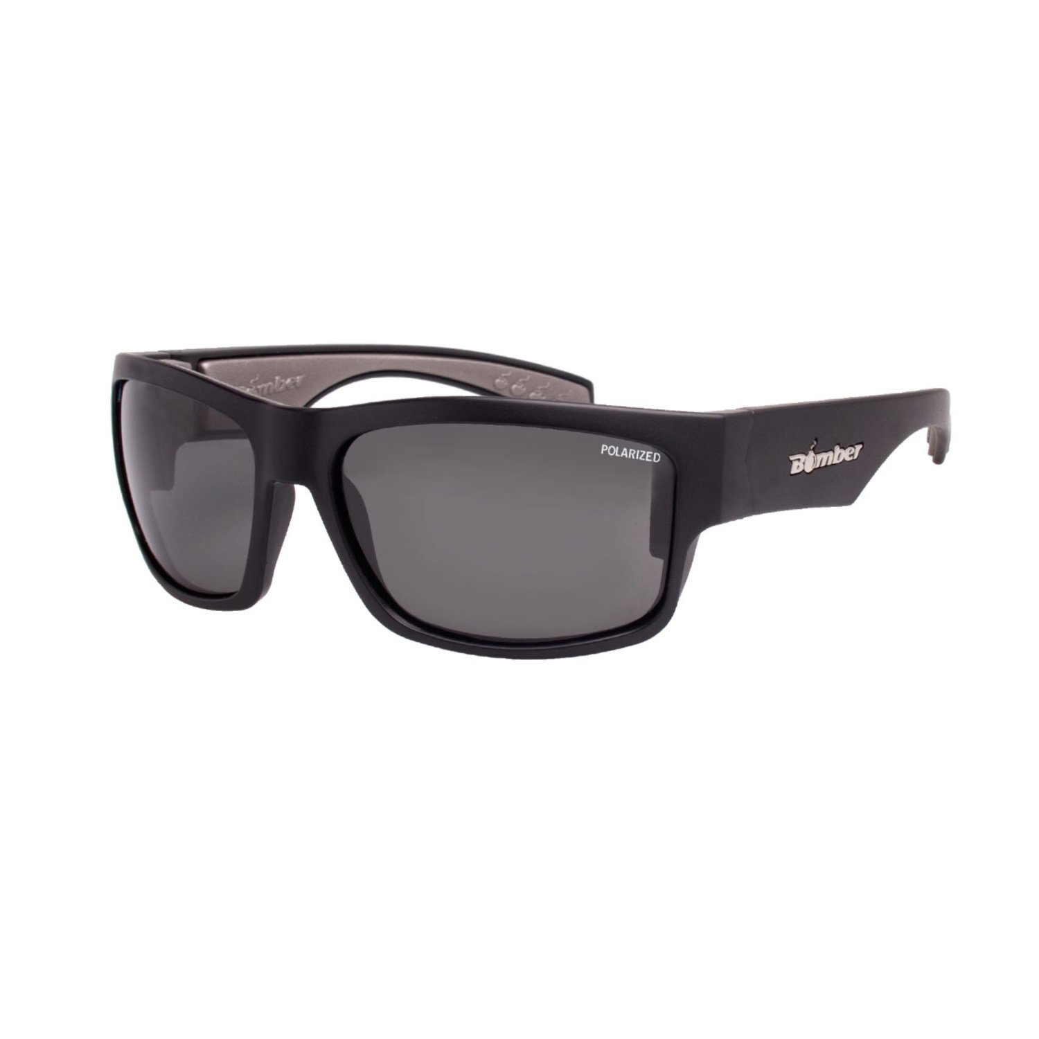 Bomber Polarized Safety Sunglasses for Men, z87 Compliant, Polarized Sunglasses, Matte Black Frame with Polarized Safety S...