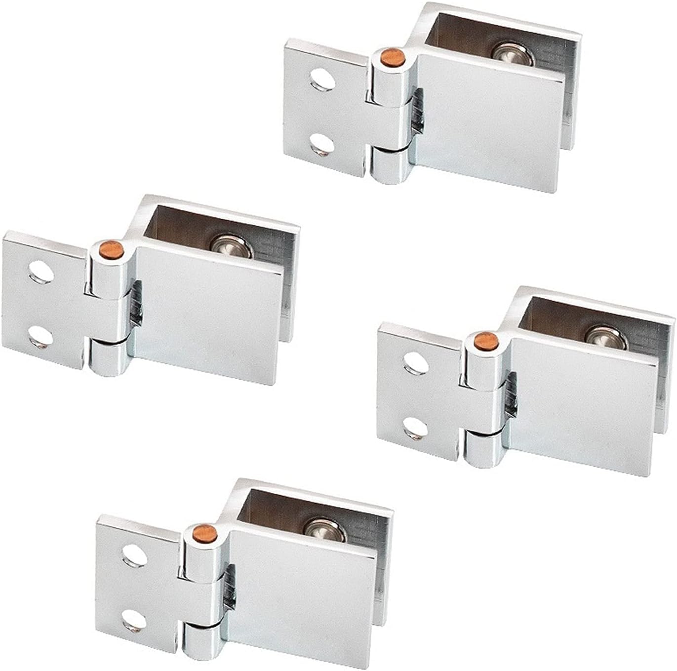 Kyuepong Silver Glass Door Pivot Hinge, Glass Door Hinge, 0 Degree Cabinet Display Clamp Suitable For 5-8Mm Thickness, 4 Pieces