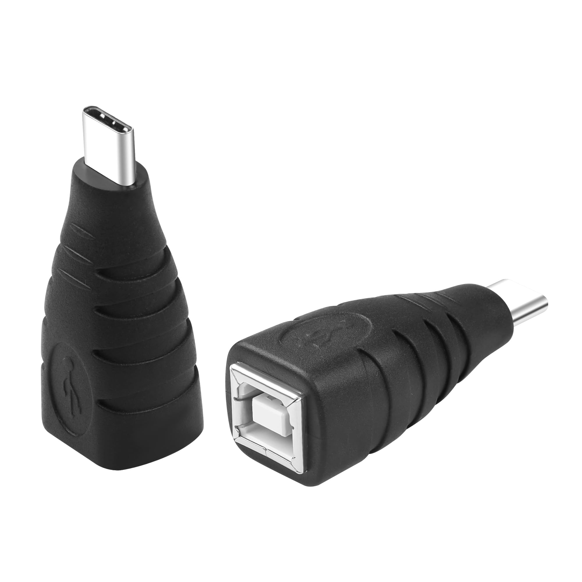 Adattatore USB-C A USB-B Gomito 2 Pezzi - Per Stampanti, MIDI, Sintetizzatori, Nero
