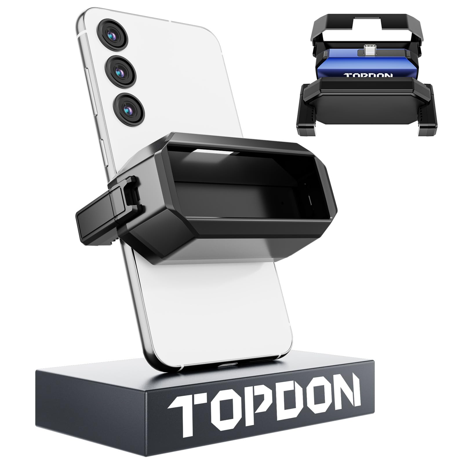 TOPDON Supporto per telefono per fotocamera termica TC001 e TC002, universale, compatibile con tutti i telefoni, nero