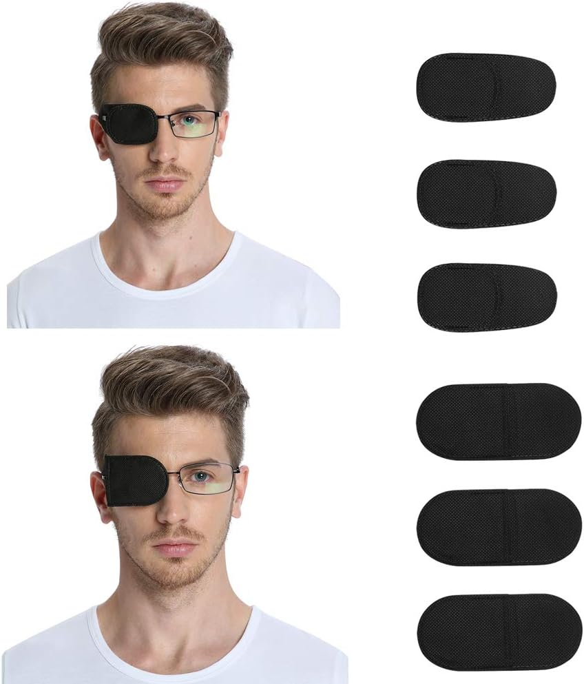 6pcs Eye Patch for Glasses to Treat Lazy Eye/Amblyopia/Strabismus,Black