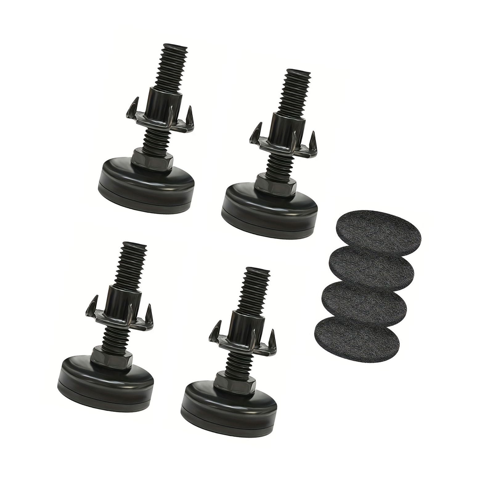Buxuaaaa 4Pcs Heavy Duty Steel Leveling Feet Set with Covers for Stable Tipped Leveling Feet