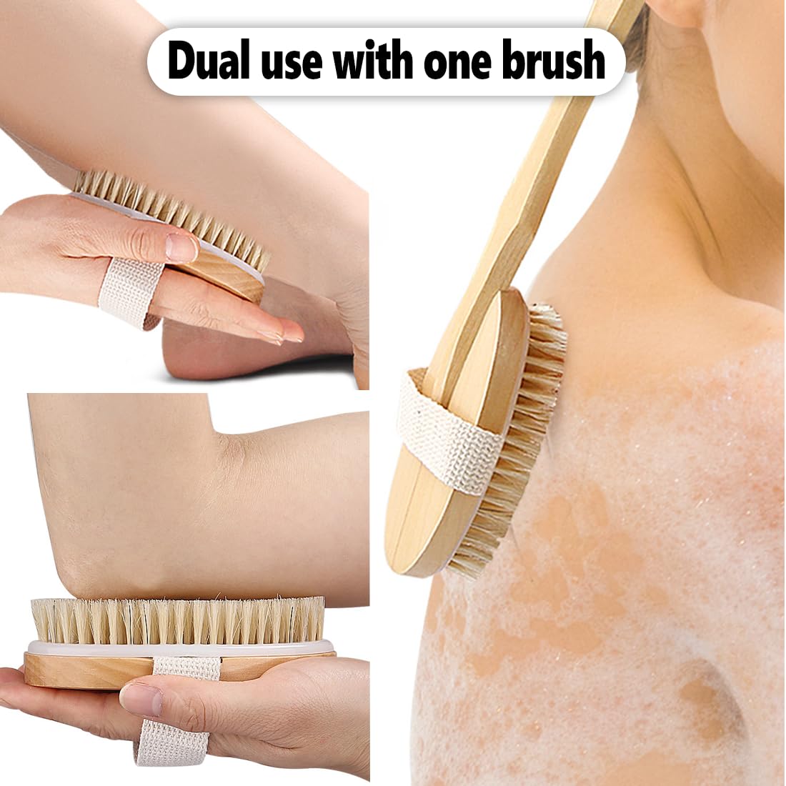 Back Scrubber for Shower,Exfoliator Body Brush,Shower Brush for Exfoliating Skin and A Soft Scrub Long Handle Bath Brush Cleans The Body Easily - Image 4
