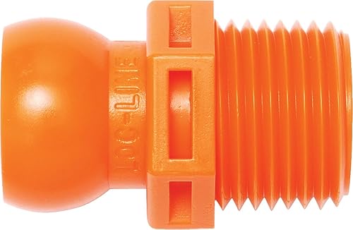 Loc-Line, componente para manguera refrigerante, color naranja, copolímero de acetal, conector, rosca NPT macho, 4