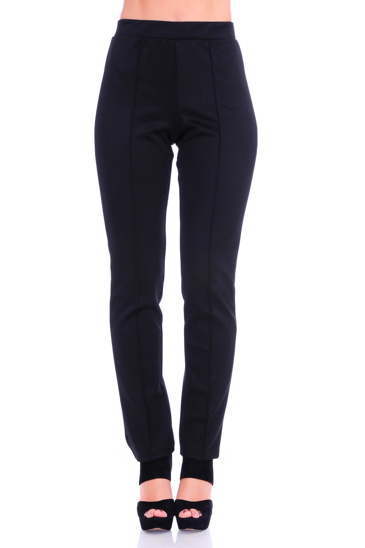 SR Womens Solid Stretch Straight Leg Slim Fit Pants 2X Black