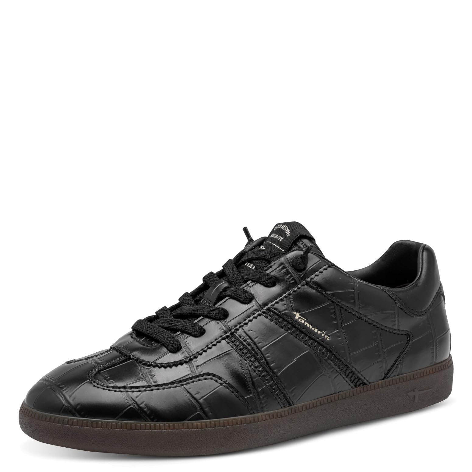 Tamaris Women's Low Flat Trainers, Black (Black Croco), 41